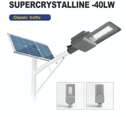 100W Warwolf Die-Cast Aluminum Outdoor Solar Street Lamp Waterproof Solar Powered Road Split LED Street Light